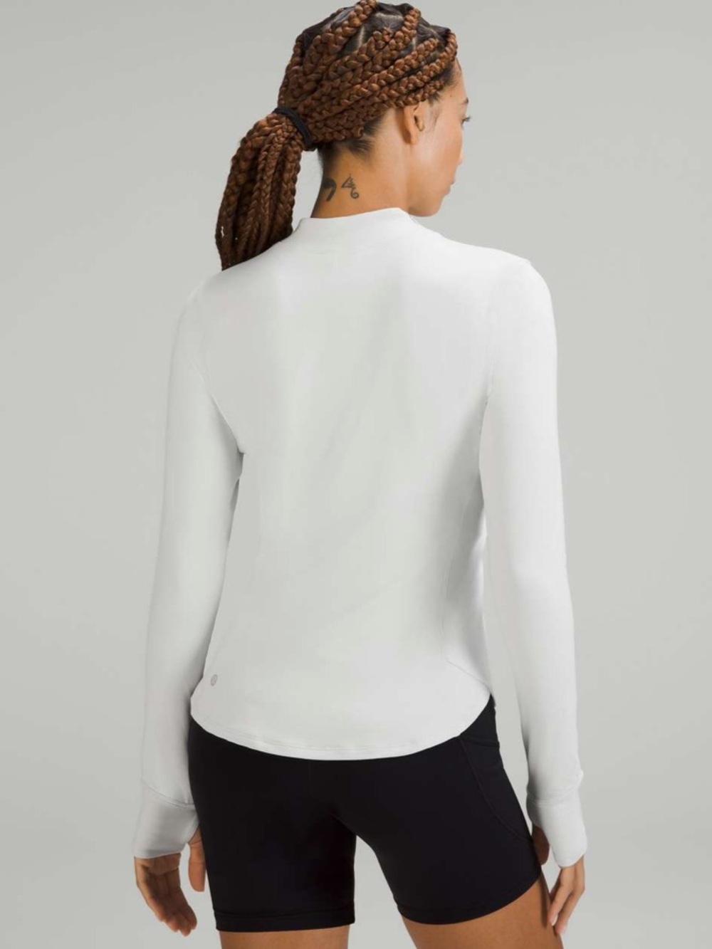Lululemon Rulu Running Long-Sleeve Mock Neck Shirt in Vapor Size 12 Reflective - Picture 2 of 8